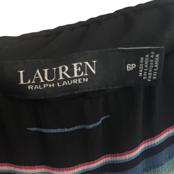 LAUREN RALPH LAUREN Womens 6P Black Multi-Color Tiered Maxi Skirt Bohemian - Picture 3 of 4